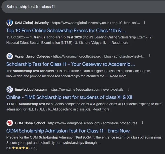 SEO Keyword Rankings Education
