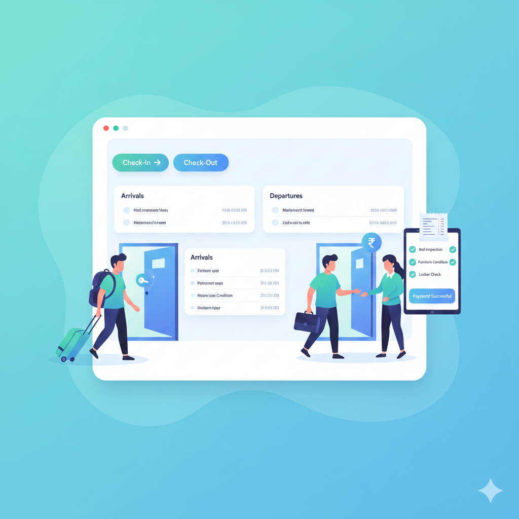 Hostel Check-In & Check-Out Dashboard